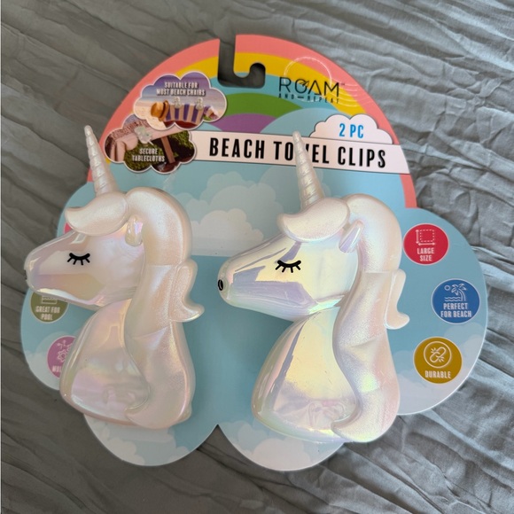 Roam and Repeat Other - Beach Towel Clips - Unicorn